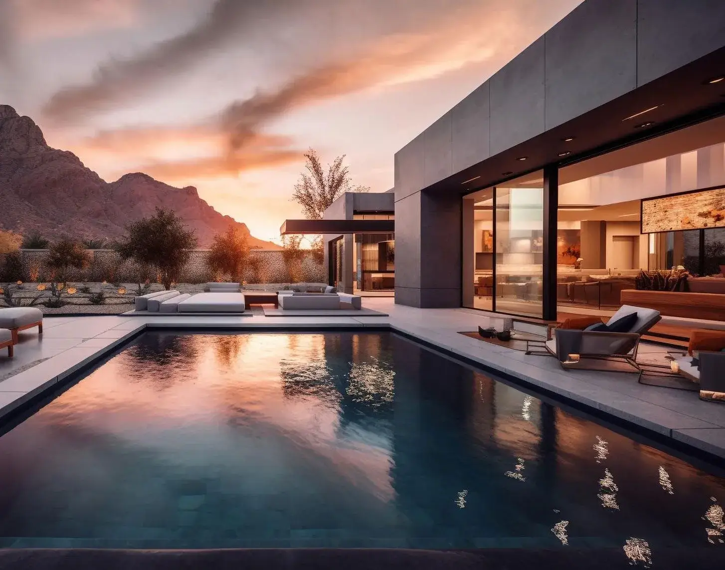 Contemporary pool renovation in Southwest Austin featuring sleek design and mountain views.